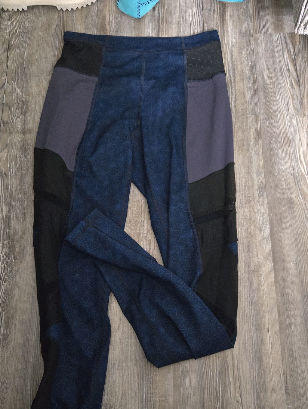 lululemon athletica Navy Blue and Black Patterned Leggings